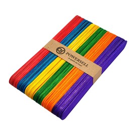 50 Pieces Wooden Sticks Colorful Language Icicle DIY Creativity Decoration Popsicle Wood Lollipop (Colorful, Large)