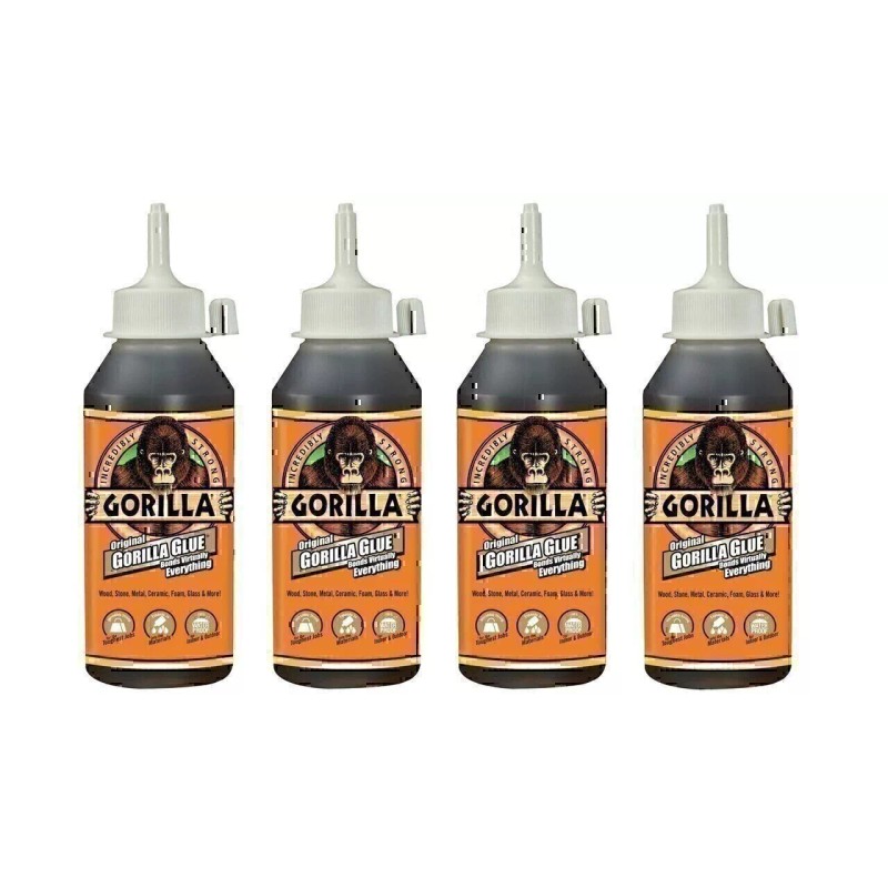 Gorilla Original Waterproof Polyurethane Glue, 8 ounce Bottle, Brown, (Pack...