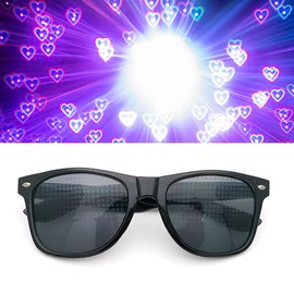 Weenwill Diffractions Party Glasses, Pack of 3 3D Prism, Heart Star Fireworks Effect, Rave Glasses, Kaleidoscope Glasses, Party Glasses for Men and Women, for Parties, Clubs and Concerts