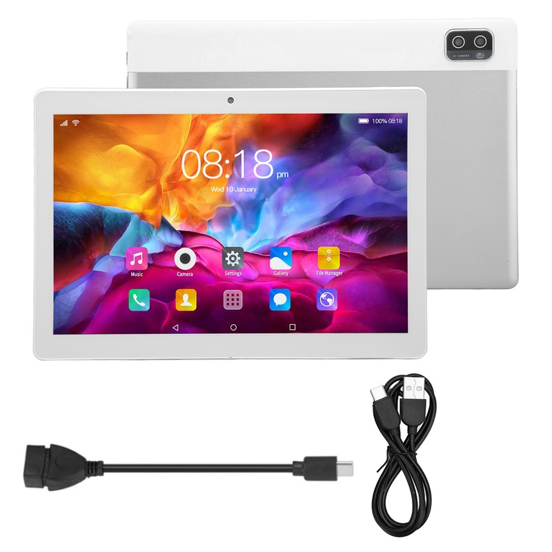10.1in Tablet Silver 5G WiFi Calling for Android 12 6GB