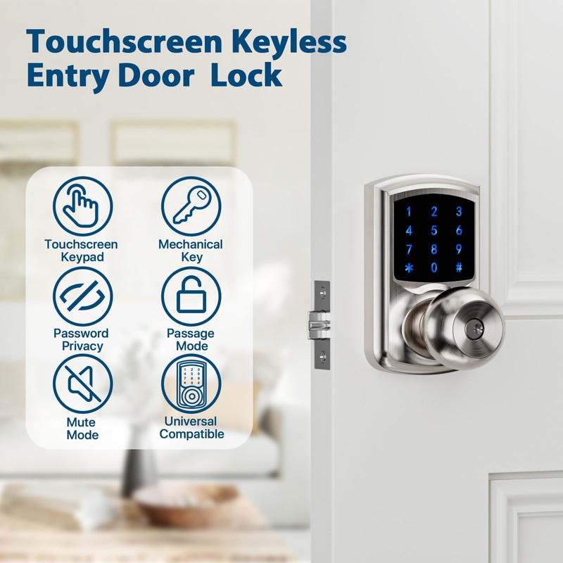Hidalife Keyless Entry Door Lock with Code, Keypad Door Lock