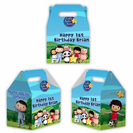 Little Baby Bum Candy Gable Box for Birthday Party Favors 12 Pack - 4.4x4.5in (Blue)