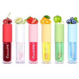 Joyeee Lip Oil Tinted, 5pcs Moisturizing Lip Glow Oil Plumping Lip Gloss Non-sticky Lip Plumper Tinted Lip Balm Lip Care Make Up Gifts for Women Gilrs Daily Lip Care Repairing & Lip Makeup