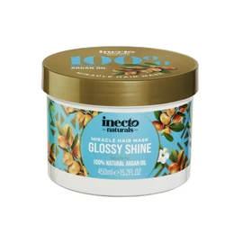 INECTO Glossy Shine Argan Miracle Hair Mask 450ml, Nourishing Hair Food for Damaged Hair, Deep Conditioning Treatment, For Hair In Urgent Need Of Rescue