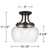 Regency Hill Kristov Industrial Rustic Farmhouse Ceiling Light Semi Flush-Mount