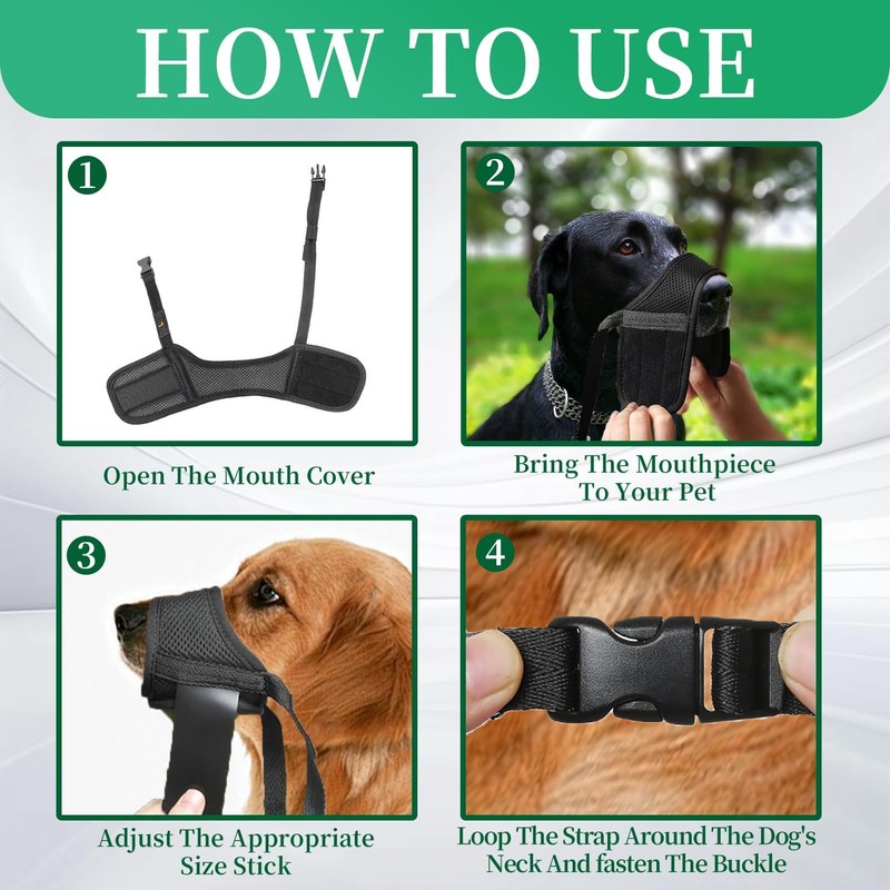 Dog Muzzle, Breathable Mesh Nylon Soft Muzzle Guard with Adjustable