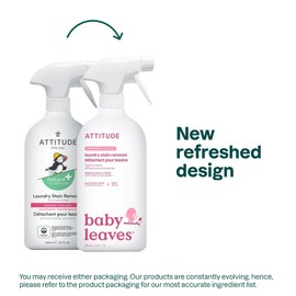 ATTITUDE Baby Laundry Stain Remover, Plant and Mineral-Based Ingredients, Vegan and Cruelty-free Household Products, Unscented, 27.1 Fl Oz