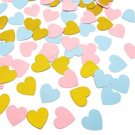 Blue Gold Pink Party-Decorations Gender-Reveal - 200Pcs Heart Confetti Sprinkle Paper Dot Table Decor Baby Birthday Ideas Even Party Supplies