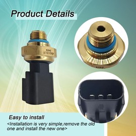 Engine Oil Pressure Sensor Compatible with Cummins ISX ISM ISX11.9 ISX15 Engine Freightliner Kenworth Replacement 4921517 904-5050 9045050 4358810 4087991 4087991NX 4921744