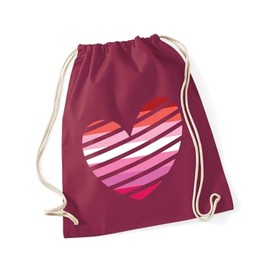 Hippowarehouse Lesbian Community heart Drawstring Cotton School Gym Bag 37cm x 46cm, 12 litres
