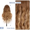 Long Dark Blonde Wavy Wig with Curtain Bangs for Women