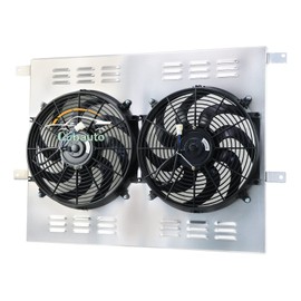 Cubauto Aluminum Shroud Fan For 1983-1994 Ford F250 F350 F59 F150 6.9L 7.3L V8 Diesel,Electric Radiator Fan+Relay Kit