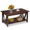 WLIVE Coffee Table with Storage Shelf, 39.4" Farmhouse Coffee Table