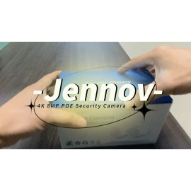 Jennov 4K 8MP POE Security IP66 Camera Outdoor Color Night 2 Way Audio NVR System Set