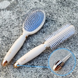 Set of 2 Hair Brushes with Cleaning Tool Drying Round Brush