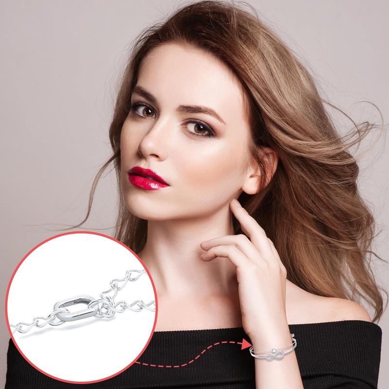 Pndeyo 925 Sterling Silver Oval Jewelry Clasps, 0.46x0.29in, Silver
