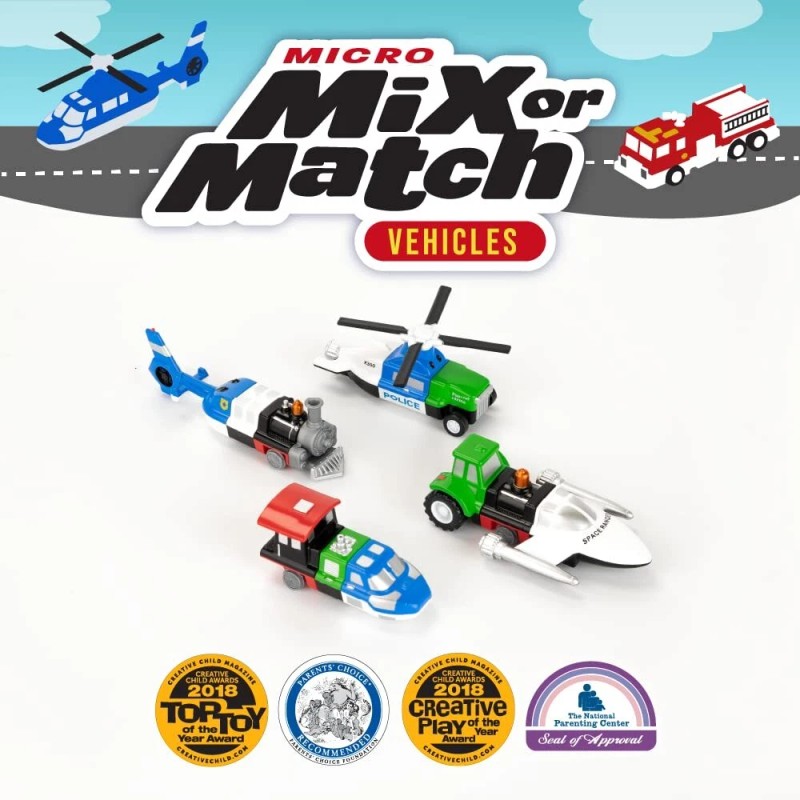 Popular Playthings Micro Mix Match Vehicles Deluxe Toy Train Tractor