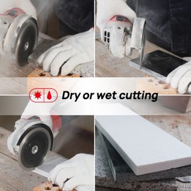 DT-DIATOOL 5 Inch Diamond Turbo Blade Cutting Granite Marble Concrete Brick with Slant Protection Teeth for Angle Grinder