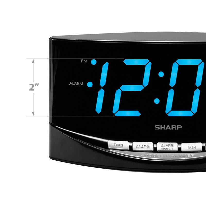 SHARP Easy to See Alarm Clock with Jumbo 2” Numbers