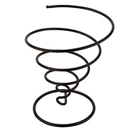 7" Diameter Black Metal Spiral Cone French Fry Holder or Appetizer Serving Basket by GET Clipper Mill 4-32800
