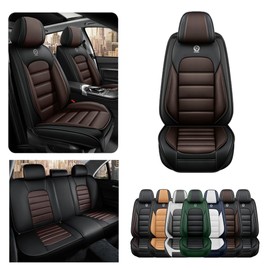 Cscevt 5 Seat Covers for Volkswagen Tiguan 2009-2023 Leather Car Seat Covers Waterproof Anti-Slip Soft Car Seat Protectors Comfort Premium Auto Seat Covers with Airbag（Standard,Black+Coffee）