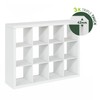 Furinno Cubicle Book Shelf, 12-Cube Bookshelf, Triple Thick Frame Cube