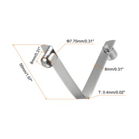 sourcing map Pack of 12 Double Button Kayak Paddle Snap Spring Clip 50 x 8 mm 65 Mn Spring Steel V-shaped Solid Telescopic Locking Tube Clips for Tent Umbrella Camping