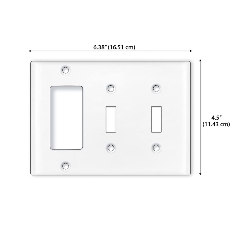 WIRESTER 3-Gang (1-Gang Decorator and 2-Gang Toggle) Light Switch Plate/Wall