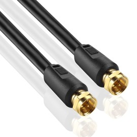 TNP Coaxial Cable Connector F Type - Gold Plated RG6 Coax Cable Cord for TV Antenna, Satellite Receivers, Cable Modem - Quad Shielded Coaxial Cable 20IN Extender Adapter for Indoor and Outdoor Use