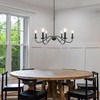 Cunfash 6-Light Black Chandelier for Dining Room, Farmhouse Industrial Chandelier
