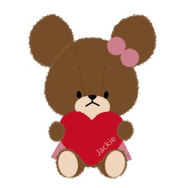 Nakajima Corporation 177742-22 Bear's School Moko Heart Plush Toy