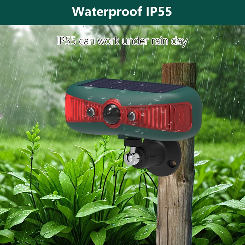 Solar Motion Sensor Alarm Outdoor - 13 Sounds Barking Dog