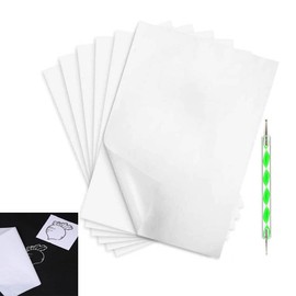 50 Sheets White Carbon Paper Graphite Paper Transfer Tracing Paper with 1 PCS Embossing Stylus Dotting Tools (8.3" x 11.6")