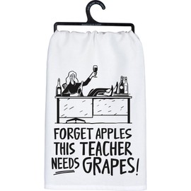 Primitives by Kathy Decorative Kitchen Towel - Forget Apples This Teacher Needs Grapes