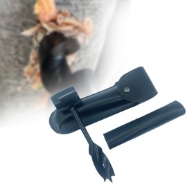 TENOL Hand Auger Wrench Wood Drill Bushcraft Tools Mens Gifts for Christmas Manual Hole Maker Wood Auger Drill Bit for Backpacking, Black Cover