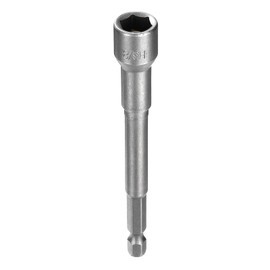sourcing map Hex Nut Driver Drill Bit 3/8" 6-Point Socket 1/4" Hex Shank Magnetic Nut Setter CR-V Steel Quick-Change Nut for Power Drills Impact Drivers, Silver Tone