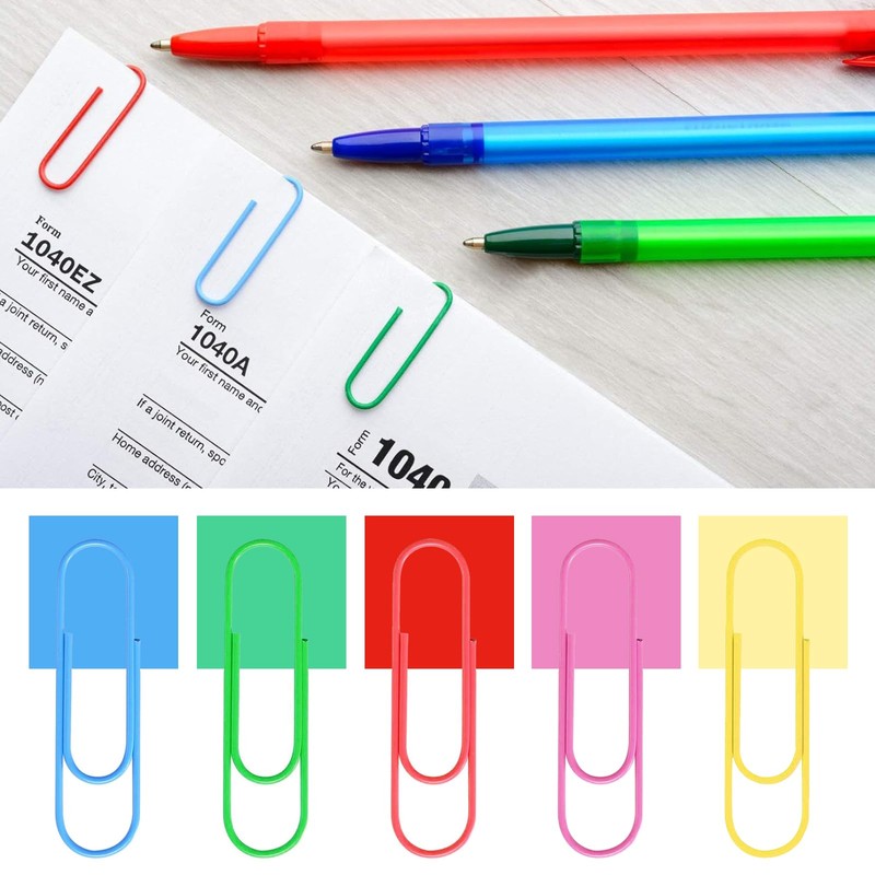 KHIRY Colourful Paper Clips, Pack of 500, Durable and Rustproof,