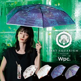 [2025] Wpc. [Vinyl Umbrella] Art Aquarium x Wpc. Umbrella Mini Black Folding Umbrella Rain Umbrella, Lightweight, Commuting to Work or School Travel, Stylish, Cute, Women's, Shiny, Goldfish, Aquarium,