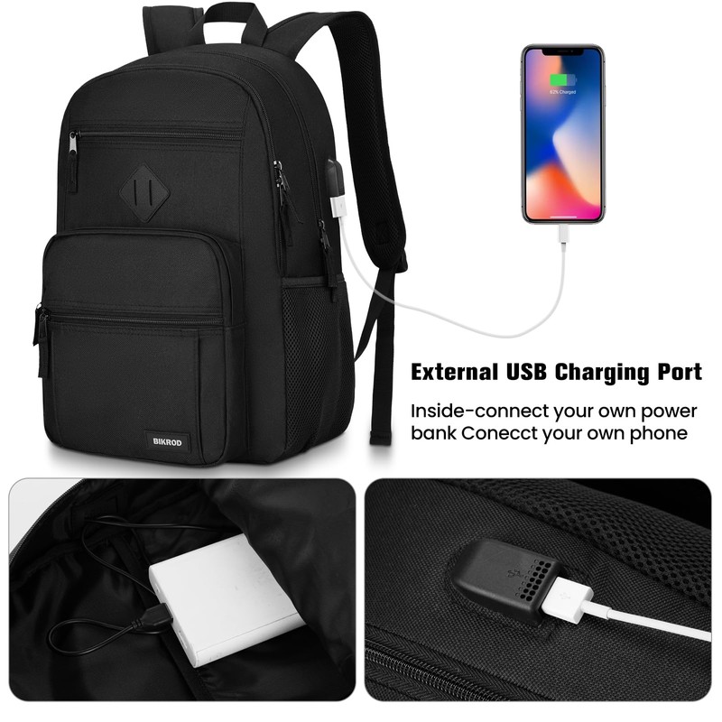 Black Backpack for Men and Women, Backpack for School Teens