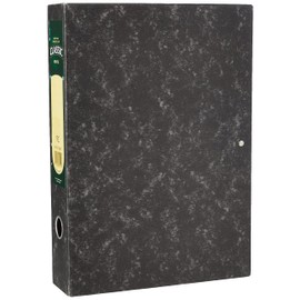 Rexel Classic Foolscap Lock Spring Box File - Black/ Green, 70mm