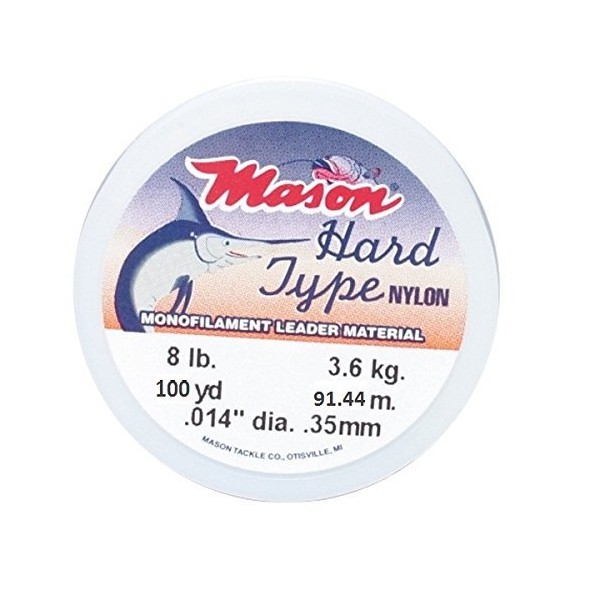 MASON Hard Type Nylon, Monofilament Leader Material, 8 lb. Test 100 Yards #HSR-8