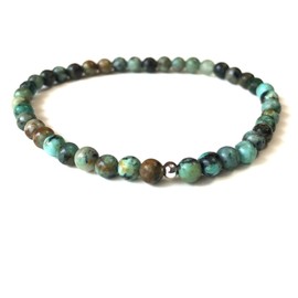 Mini Jasper Gemstone 4mm Bead Energy Bracelet - Yoga Intention Meditation - Earth Stone