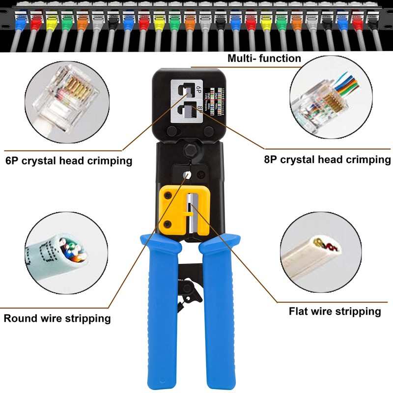 TAIWAIN RJ45 Crimper Kit Cable Network Repair Set Tool CAT5