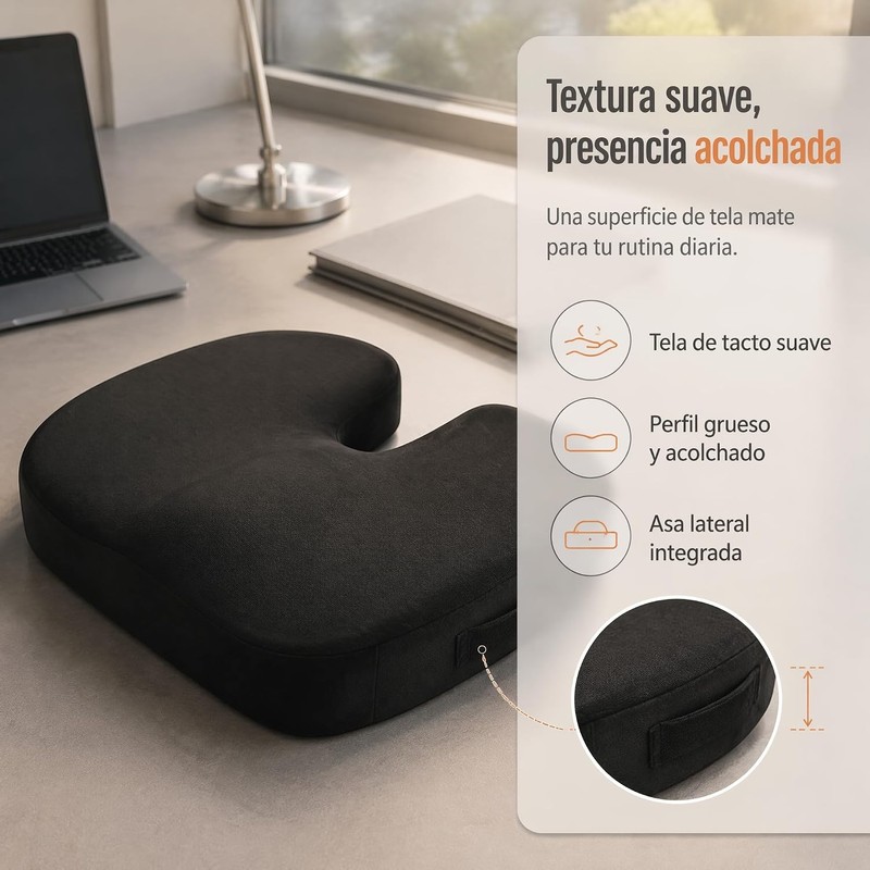 Cojín Ortopédico de Memory Foam para Asiento, Cojín Ergonómico para