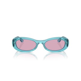 Vogue Eyewear Women's VO5582S Oval Sunglasses, Transparent Turquoise/Violet, 53 mm