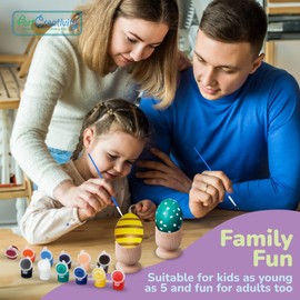 ArtCreativity Easter Squishy Egg Painting Kit - 6 Pcs - Egg Decorating Set - Stress Relief Anxiety Craft Toy Gifts for Easter Basket Stuffers - Easter Party Favors, Classroom Prize, Eggs Hunt