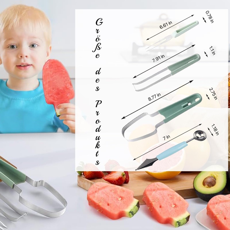 Melon Cutter, 3-in-1 Watermelon Cutter, Portable Fruit Cutter, Watermelon Cutter,