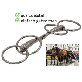 Amesbichler Reitsport FWF Doppelringtrense Fahrgebiss Fahrtrense Edelstahl