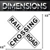 Railroad Crossing Sticker, 12x12 Inches, Wall Décor, Pack of 2
