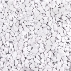 Ausluru 5lb River Rocks Polished Gravel for Plants Garden, Decorative Pebbles Ideal for Fish Tank, Vases, Succulents, Crafting, Home Decor and Garden Landscaping, Snow White(0.2-0.3”)
